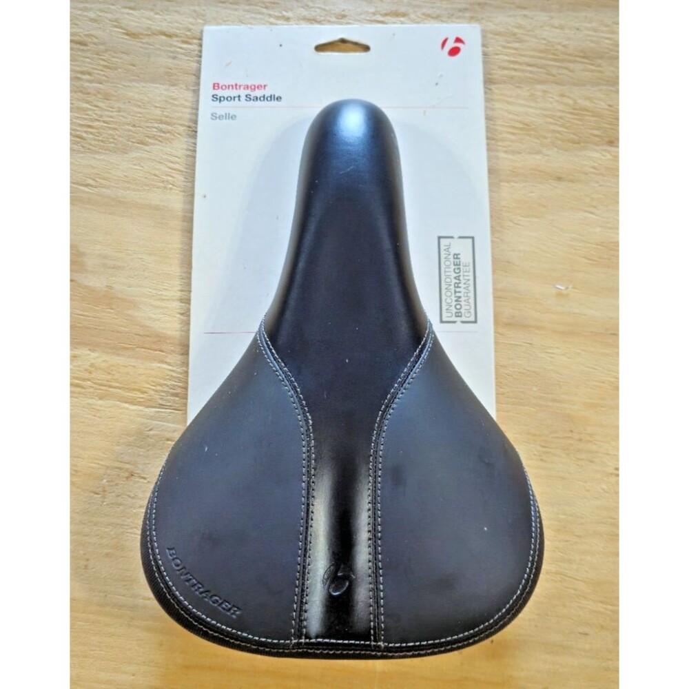 Bontrager Sport Bike Saddle Seat  Black gray  7x7 Rail Clamp NEW synthetic